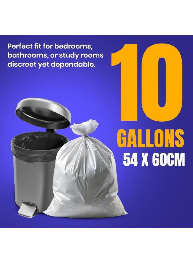 Silver Pot 10 Gallon Garbage Bags, Pack of 30 Small White Trash Bags, 54cm x 60cm, Extra Strong & Leak Proof Waste Bags for Home, Office & Outdoor Use - Image 3